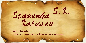 Stamenka Kalušev vizit kartica